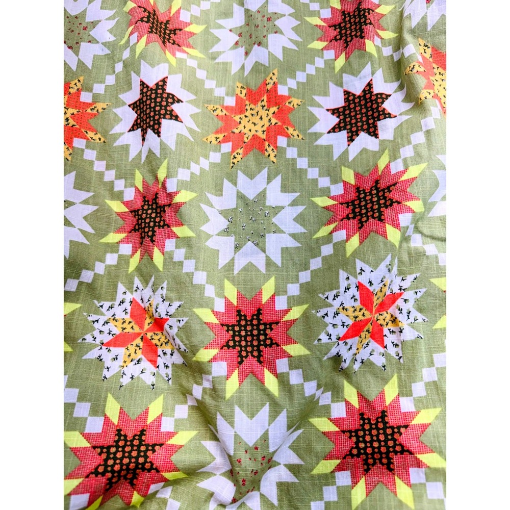 Universal Thread Maxi Dress Women Small Green Patchwork Print Smocked Boho Flowy - Picture 6 of 11
